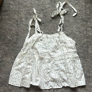Ruffled bow strapped blouse